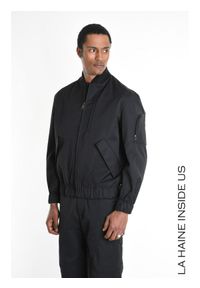 La Haine Inside Us Kurtka Bomber | 3Z M1205 | Mężczyzna | Czarny. Typ kołnierza: kołnierzyk stójkowy. Kolor: czarny. Materiał: bawełna, poliester. Sezon: lato. Styl: elegancki, klasyczny, sportowy #8