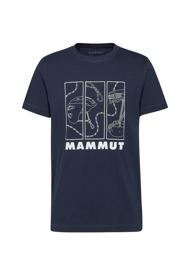 Koszulka bawełniana męska Mammut Core T-Shirt Gear. Kolor: niebieski. Materiał: bawełna