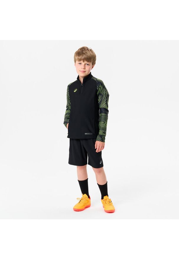 KIPSTA - Bluza piłkarska na krótki suwak dla dzieci Kipsta Viralto Wavy Club. Kolor: czarny, wielokolorowy, różowy. Materiał: poliester, materiał. Długość: krótkie. Sport: piłka nożna