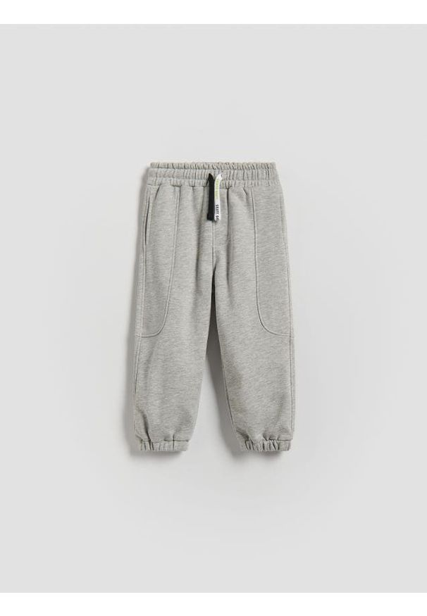 Reserved - Bawełniane joggery - jasnoszary. Kolor: szary. Materiał: bawełna
