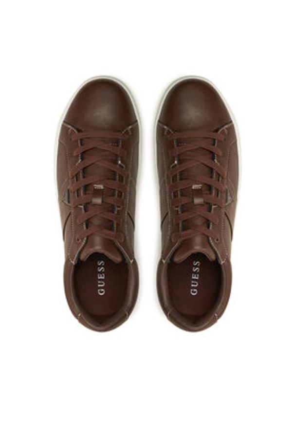 Guess Sneakersy FMPTII ELE12 Brązowy. Kolor: brązowy. Materiał: skóra