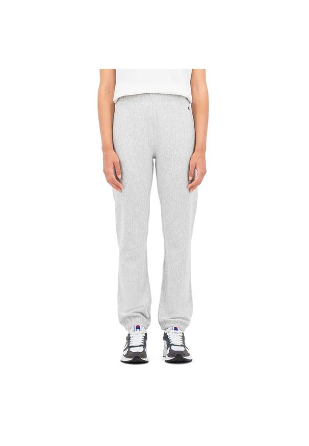 Champion - CHAMPION STRETCH REVERSE WEAVE JOGGERS > 113359-EM004. Materiał: materiał, bawełna, dresówka, elastan. Wzór: aplikacja