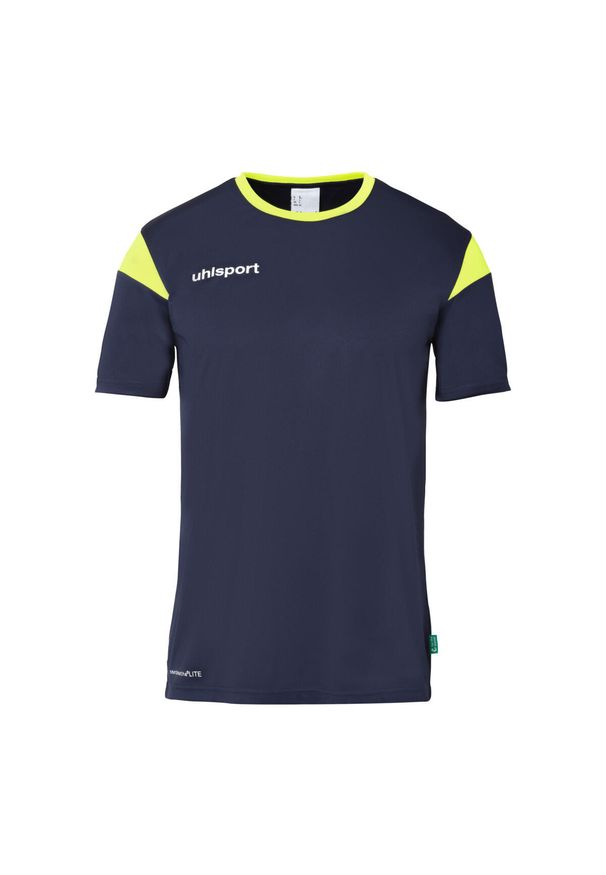 UHLSPORT - Koszulka Uhlsport Squad 27. Kolor: niebieski, żółty, wielokolorowy. Materiał: jersey. Wzór: kolorowy, napisy. Sport: piłka nożna