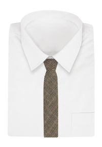 Wełniany Krawat - Alties - Odcienie Jasnego Brązu. Kolor: brązowy, wielokolorowy, beżowy. Materiał: bawełna, wełna