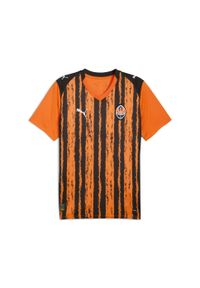 Puma - Męska koszulka domowa FC Shakhtar Donetsk 25/26 PUMA Rickie Orange Black. Kolor: czarny, pomarańczowy, wielokolorowy, żółty
