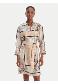 Liu Jo Sukienka koszulowa WA6507 T2555 Beżowy Regular Fit. Kolor: beżowy. Materiał: syntetyk. Typ sukienki: koszulowe #1