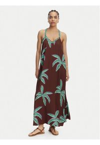 LOLA CASADEMUNT Sukienka letnia LS2616022 Brązowy Relaxed Fit. Kolor: brązowy. Sezon: lato #1