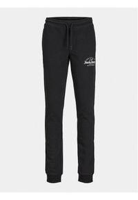 Jack&Jones Junior Spodnie dresowe Gordon 12249856 Czarny Slim Fit. Kolor: czarny. Materiał: syntetyk #1