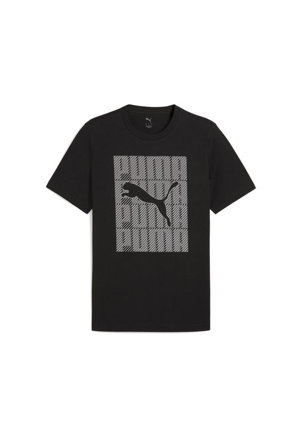 Puma - Męska koszulka Graphics PUMA Wording PUMA Black. Kolor: czarny. Materiał: guma. Wzór: nadruk