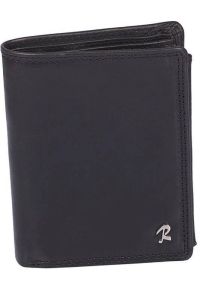ROVICKY - Klasyczny portfel męski czarny Rovicky 326-CVT BLACK. Kolor: czarny. Materiał: skóra. Wzór: gładki