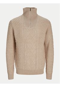 Jack & Jones - Jack&Jones Sweter Blunorth 12261780 Beżowy Regular Fit. Kolor: beżowy. Materiał: bawełna, syntetyk #6