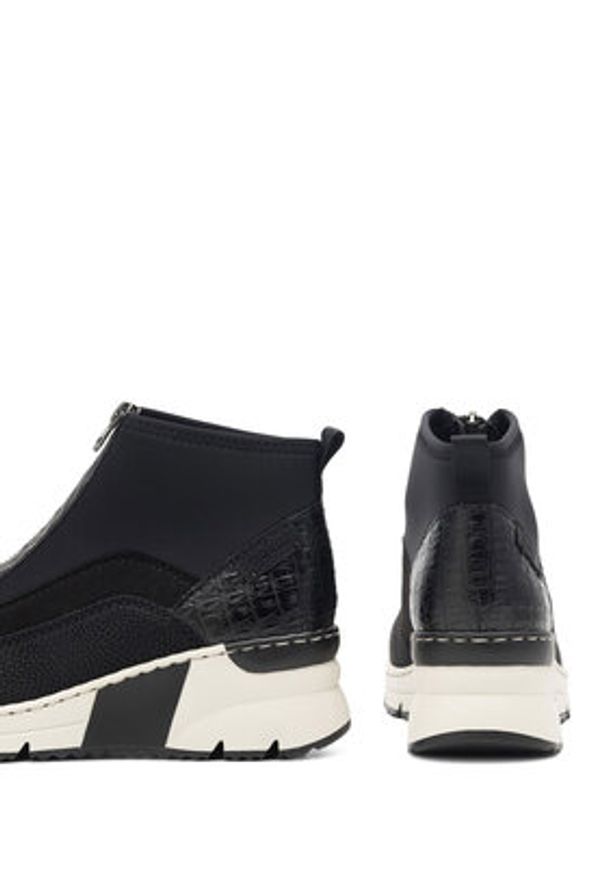 Rieker Sneakersy N6352-00 Czarny. Kolor: czarny. Materiał: skóra