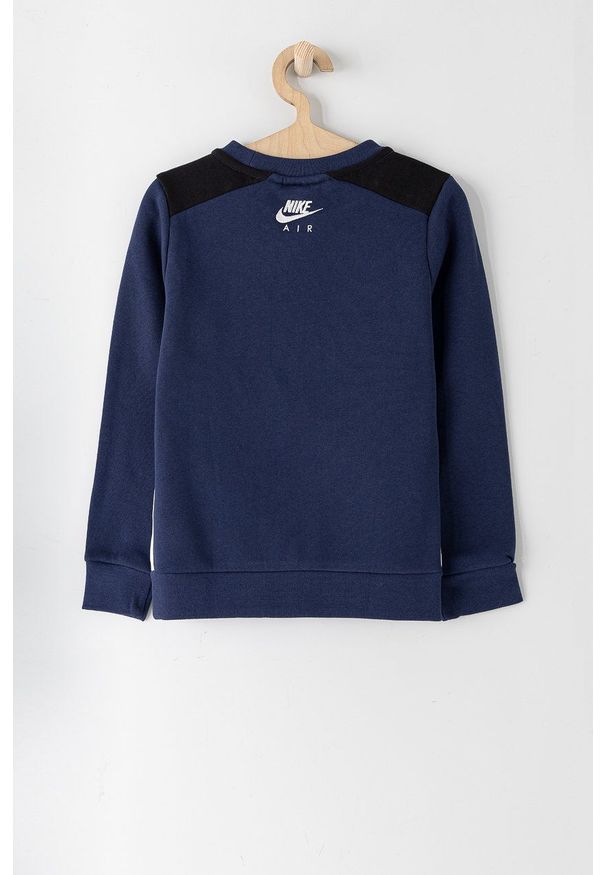 Nike Kids Bluza dziecięca kolor granatowy z aplikacją. Okazja: na co dzień. Kolor: niebieski. Materiał: dzianina. Wzór: aplikacja. Styl: casual