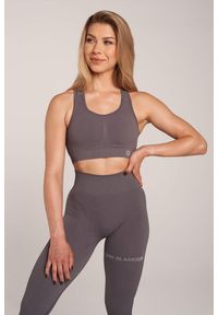 GYM GLAMOUR - Stanik fitness cardio damski Gym Glamour push up. Kolor: szary. Rodzaj stanika: push-up. Sport: fitness