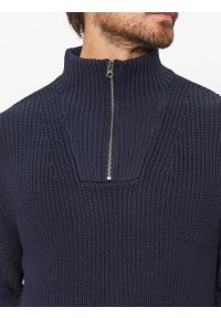 Lee - LEE HALF ZIP KNIT SKY MĘSKI SWETER ELEGANCKI CIEPŁY SKY BLUE 112341694. Styl: elegancki