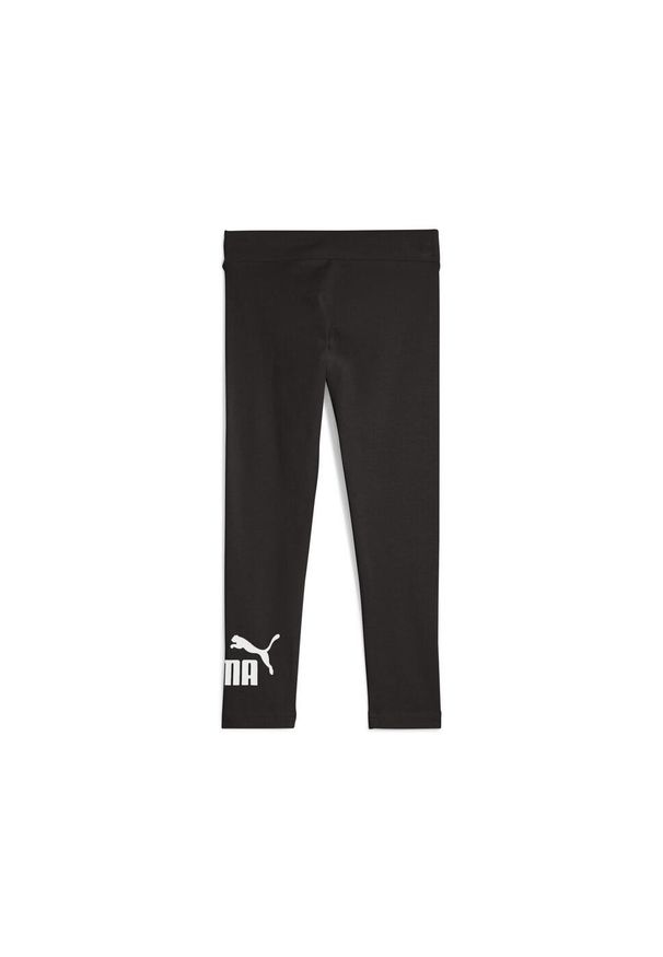 Puma - Dziecięce legginsy ESS z logo No. 1 PUMA Black. Okazja: na uczelnię. Kolor: czarny. Materiał: guma. Wzór: nadruk. Styl: sportowy, elegancki