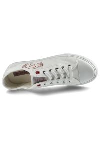 Trampki damskie Cross Jeans, sznurowany fason cholewka ze skóry ekologicznej niska cholewka przed kostkę gumowy nosek ochronny płaska elastyczna pode. Okazja: na co dzień. Zapięcie: sznurówki. Kolor: biały. Szerokość cholewki: normalna. Wzór: nadruk. Wysokość cholewki: przed kostkę. Materiał: materiał, skóra ekologiczna, guma. Sezon: wiosna, lato. Styl: klasyczny, casual #4