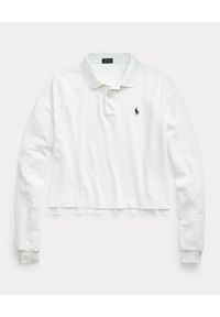 Ralph Lauren - RALPH LAUREN - Biała bluzka Polo Straight fit. Typ kołnierza: polo. Kolor: biały. Materiał: bawełna. Długość rękawa: długi rękaw. Długość: długie. Wzór: haft, aplikacja #4
