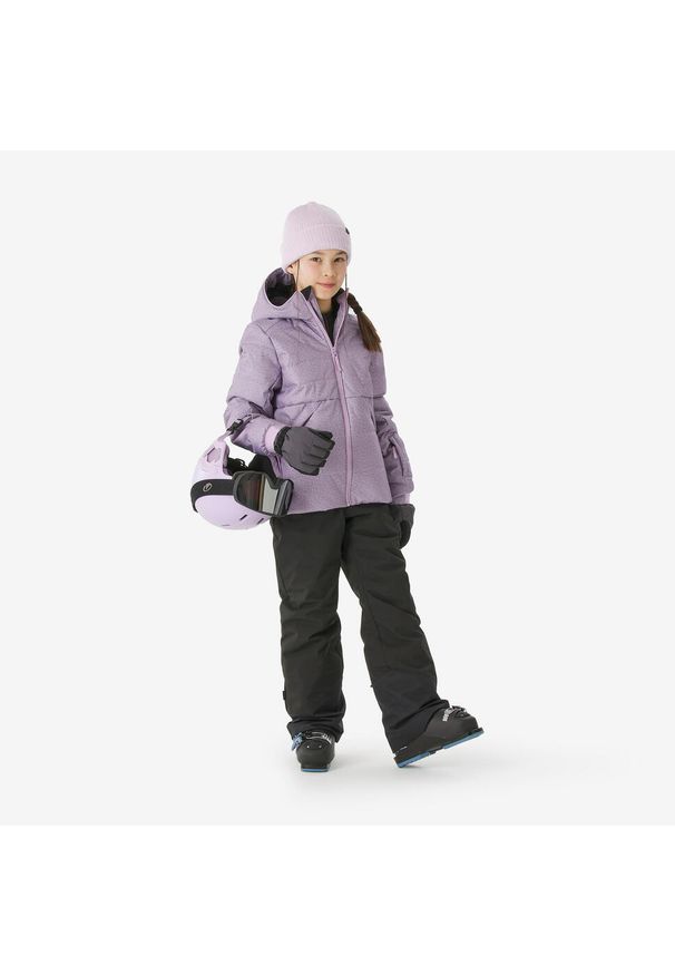 WEDZE - Kurtka narciarska dla dzieci Wedze 100 Warm. Kolor: fioletowy. Materiał: polar, materiał. Sezon: zima. Sport: narciarstwo
