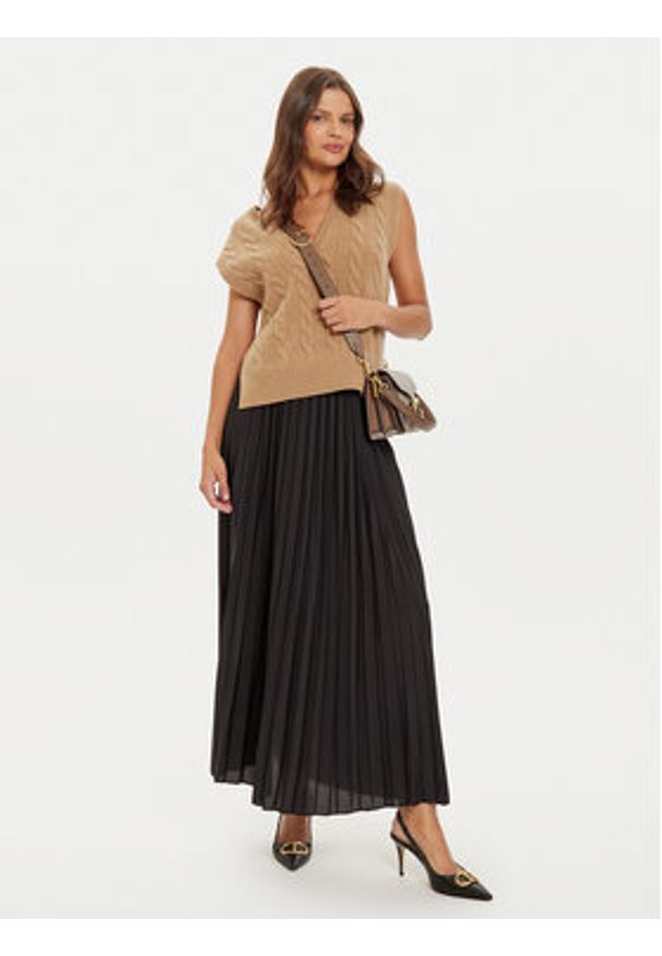 Vero Moda Spódnica plisowana Soma 10316237 Czarny Regular Fit. Kolor: czarny. Materiał: syntetyk