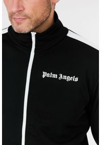 PALM ANGELS Czarna bluza męska z lampasami. Kolor: czarny. Materiał: prążkowany