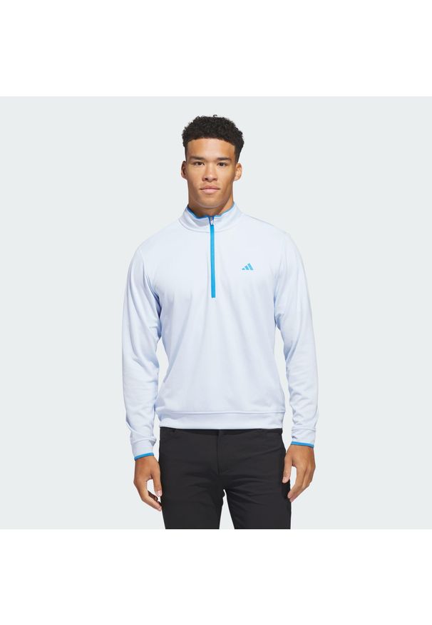 Adidas - Koszulka Lightweight Half-Zip. Typ kołnierza: golf. Kolor: niebieski. Materiał: materiał. Sport: golf