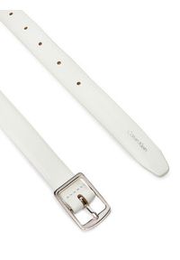 Calvin Klein Pasek Damski Classic Square Buckle Belt 20Mm LV04F7036G Biały. Kolor: biały. Materiał: skóra #3
