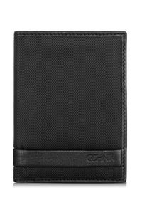 Ochnik - Czarny rozkładany portfel męski. Kolor: czarny. Materiał: nylon #1