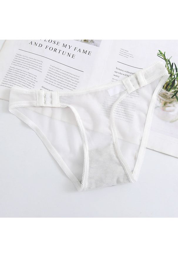 Intica - Tangi z niskim stanem z lekkiego materiału Maiki. Stan: obniżony. Kolor: biały. Materiał: materiał