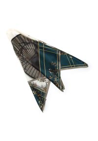 Wittchen - Damska apaszka jedwabna we wzory. Okazja: na spotkanie biznesowe. Kolor: wielokolorowy, kremowy, turkusowy. Materiał: jedwab. Wzór: gładki. Sezon: lato. Styl: elegancki, biznesowy #2