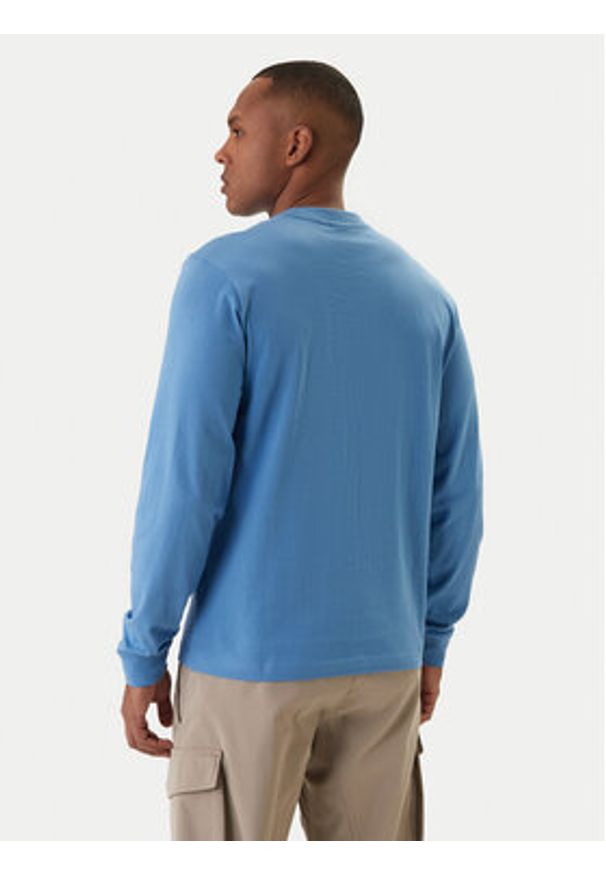 Napapijri Longsleeve S-Box Logo NP0A8BC5 Niebieski Regular Fit. Kolor: niebieski. Materiał: bawełna. Długość rękawa: długi rękaw