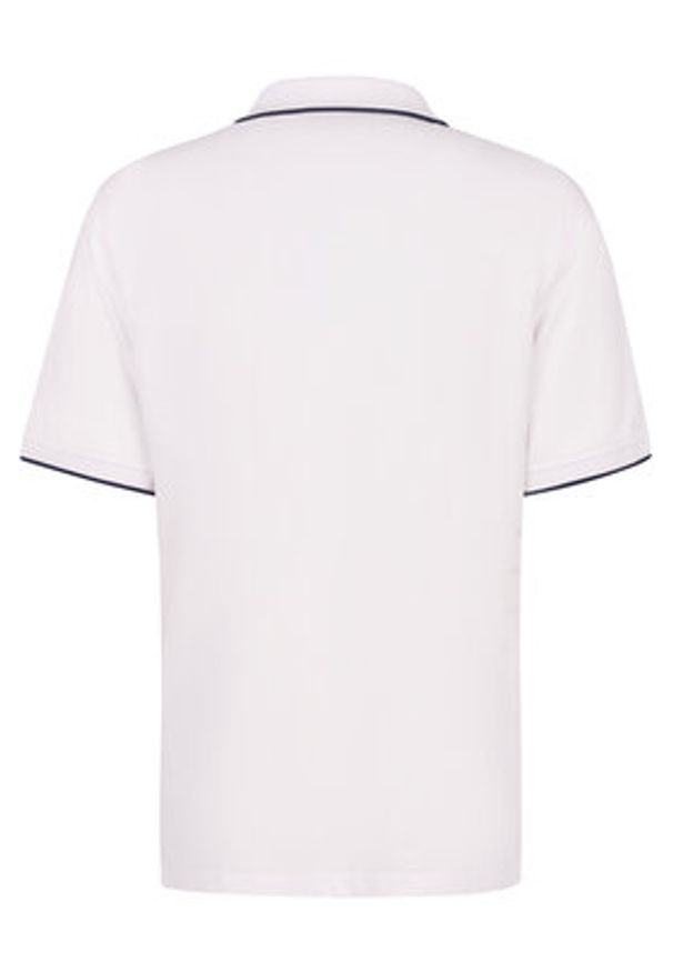 Bugatti Polo 8150-75033C Biały Regular Fit. Typ kołnierza: polo. Kolor: biały. Materiał: bawełna