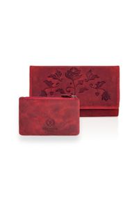 PAOLO PERUZZI - Zestaw damski Paolo Peruzzi ZUP-37-RD czerwony. Kolor: czerwony. Materiał: skóra #1