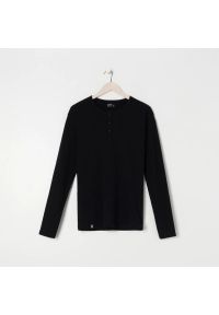 Sinsay - Koszulka z długimi rękawami - Czarny. Kolor: czarny. Długość rękawa: długi rękaw. Długość: długie