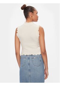 Vero Moda Bluzka Gold 10297855 Beżowy Slim Fit. Kolor: beżowy. Materiał: syntetyk, wiskoza #4