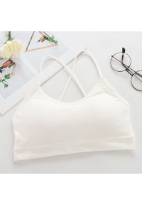 Intica - Biustonosz na cienkich ramiączkach z elastycznego materiału Unnie. Kolor: biały. Materiał: materiał