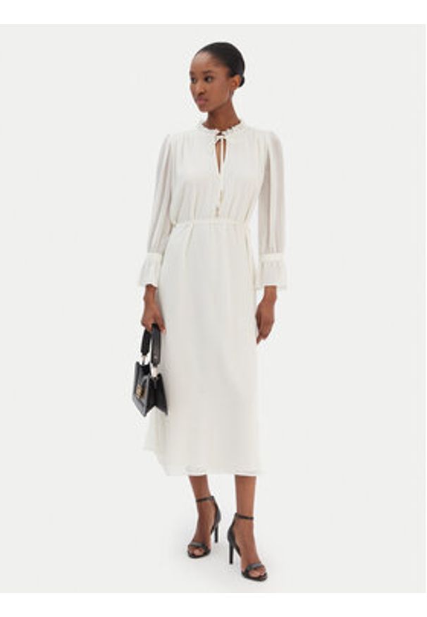 JOOP! Sukienka codzienna Dinah2 30100718 Écru Regular Fit. Okazja: na co dzień. Kolor: kremowy. Materiał: syntetyk. Typ sukienki: proste. Styl: casual