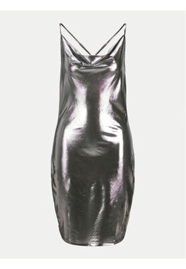 JJXX Sukienka koktajlowa Dina 12266218 Srebrny Loose Fit. Kolor: srebrny. Materiał: syntetyk. Styl: wizytowy
