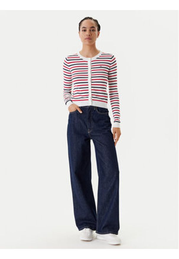 Tommy Jeans Kardigan Essential DW0DW20976 Kolorowy Regular Fit. Materiał: bawełna. Wzór: kolorowy