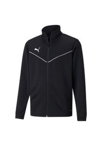 Bluza dla dzieci Puma teamRISE Training Poly Jacket Jr czarna. Kolor: czarny, biały, wielokolorowy. Materiał: poliester. Sport: piłka nożna