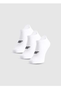 4f - 4F Skarpetki sportowe przed kostkę (3-pack) chłopięce - białe 38-40. Kolor: biały. Materiał: materiał