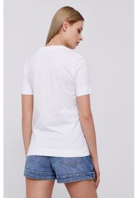 After Label T-shirt damski kolor biały. Okazja: na co dzień. Kolor: biały. Wzór: aplikacja. Styl: casual #3
