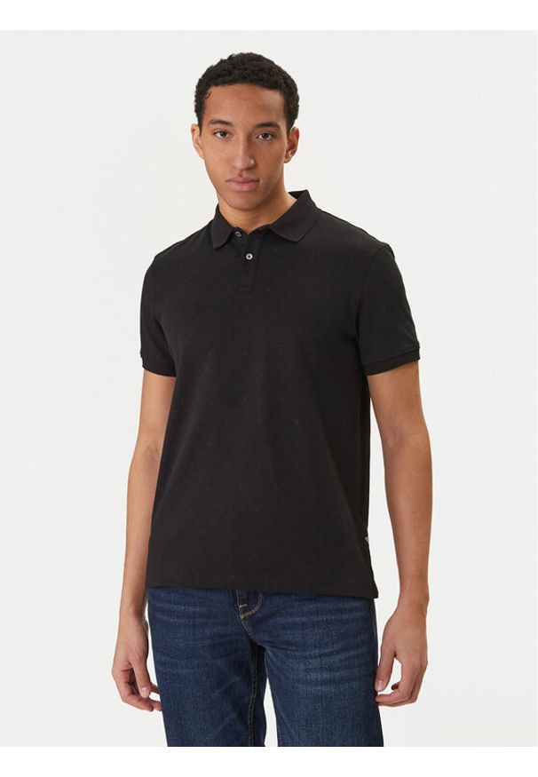 Guess Polo M6RP05 KD181 Czarny Regular Fit. Typ kołnierza: polo. Kolor: czarny. Materiał: bawełna