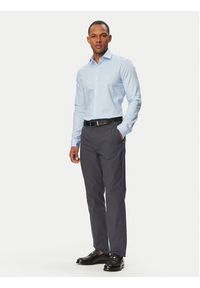 Calvin Klein Spodnie materiałowe LV04LB610G Granatowy Slim Fit. Kolor: niebieski. Materiał: syntetyk #4