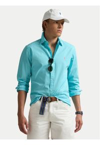 Polo Ralph Lauren Koszula 710937993014 Niebieski Custom Fit. Typ kołnierza: polo. Kolor: niebieski. Materiał: bawełna