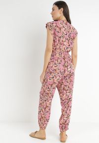 Born2be - Ciemnoróżowy Kombinezon Phaeniope. Kolor: różowy. Materiał: materiał. Długość rękawa: bez rękawów. Długość: długie. Wzór: aplikacja. Sezon: lato #6