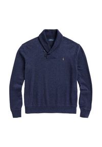 Polo Ralph Lauren Sweter 710877989001 Granatowy Regular Fit. Typ kołnierza: polo. Kolor: niebieski. Materiał: wiskoza, bawełna #4