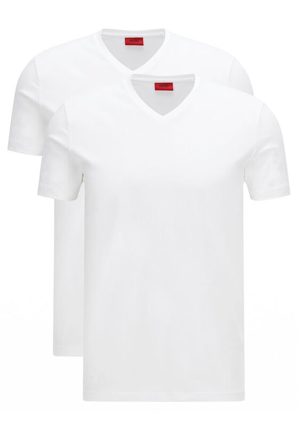 Hugo Komplet 2 t-shirtów V 50325417 Biały Slim Fit. Kolor: biały. Materiał: bawełna