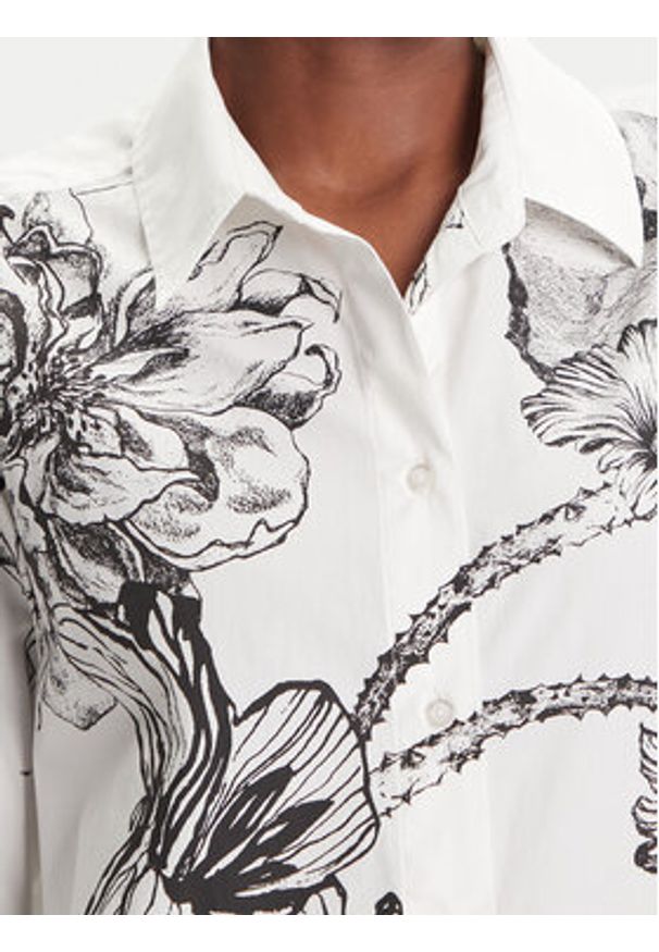 Desigual Koszula Byn Lacroix 25WWCW07 Biały Loose Fit. Kolor: biały. Materiał: bawełna