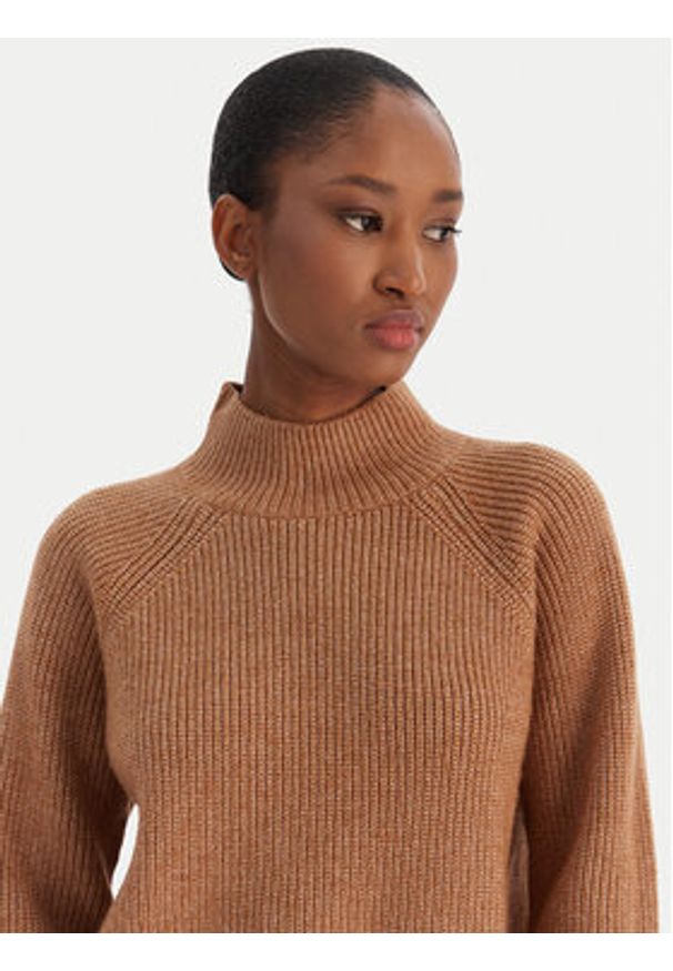 Calvin Klein Jeans Sweter Woolen Stitch LV044D372G Brązowy Regular Fit. Kolor: brązowy. Materiał: syntetyk